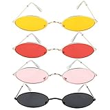 4 Paar Oval Brille Partybrillen Set Retro Brille Vintage Kleine Brille...
