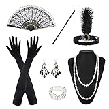 NITAIUN 7 Stück 20s Kostüm Damen, 20er Jahre Accessoires Flapper...