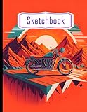 Sketch Book: Retro Bike T-Shirt Graphic Design - Highly Detailed Clean...