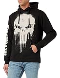 Marvel Herren Punisher Skull Kapuzenpullover, Schwarz, XL