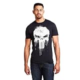 Marvel Herren avengers punisher skull T Shirt, Schwarz (Black Blk), L...