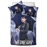 JOKBEN Wednesday Bettwäsche, Wednesday Addams Bettwäsche Microfaser...