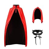 CLISPEED Stehkragen Umhang mit Kapuze und Halbmaske Set Unisex...