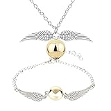 ZLESAGII Goldener Schnatz Halskette und Armband mit Anhänger Silber...