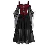 Damen Gothic Cosplay Kleid,A-Line Ärmellose Kleid Cocktail Party...