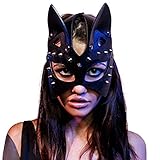 Katzenmaske, sexy Cosplay Leder Katzenmasken Maskerade halbe...