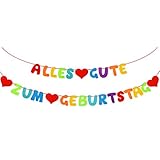 VINFUTUR Alles Gute Zum Geburtstag Girlande Bunt Happy Birthday Banner...