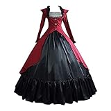 ZQTWJ Damen Mittelalter Gothic Kostüm Elegant Retro Kleider Gewand...