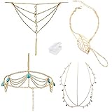 PPX 4 Stück Schmuck-Set, böhmischen Stil Kreis Pailletten Kette...