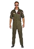MIMIKRY Deluxe Piloten-Overall Jetpilot Kostüm aus Baumwolle inkl....