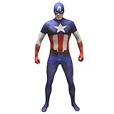 Morphsuits MLCAVX Ganzkörperanzug, Captain America Einfach, XL