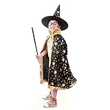 Anzmtosn Kinder Halloween Kostüme Hexen Zauberer Umhang mit Hut...