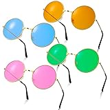 ALTcompluser4 Stück Hippie Brille, Klassische Runde Sonnenbrille...