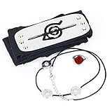 I3C 3 Stück Anime Ninja Akatsuki Ring Halskette Stirnband Cosplay...