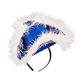 Widmann 06902 - Haarreif Mini Dreispitz, mit Marabu-Federn, Blau,...