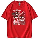 Genshin Impact Amber T-Shirt Spiel Amber Cosplay Kostüm Bedruckte...
