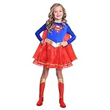 Amscan - Kinderkostüm Supergirl, Kleid, Umhang, Beinstulpen,...