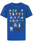 Minecraft T-Shirt Jungen Kinder Sprites Zeichen Kurzarm Blaue...