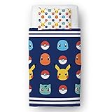 Pokemon Offiziell Lizenziertes Einzelbett-Bettbezug-Set für Kinder,...
