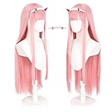 Lshpresx Zero Two Cosplay Perücke Anime Lange Gerade Rosa Kostüm...