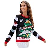 Weihnachtspullover Damen Strick Lustig Große Größen Weihnachtspulli...