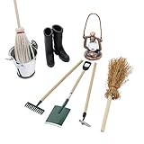 showll Puppenhaus möbel Zubehör Set,Miniatur Vintage Öllampe Mop...