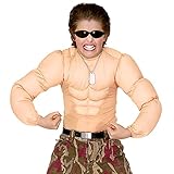 Widmann - Muskelshirt für Kinder, beige, Sixpack, Soldat, Superheld,...