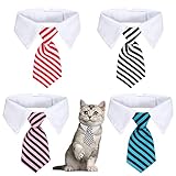 4 Stück Haustier Krawatte Einstellbare Haustiere Hund Katze Krawatte...
