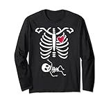 Halloween Schwangerschaft Kostüme Schwangere Skelett Langarmshirt