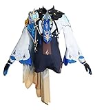 Syqiya Unisex Anime Eula Cosplay Costume Damen Blau M (Chest 78cm)