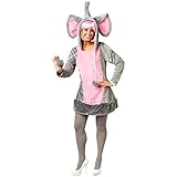NET TOYS Niedliches Elefanten-Kostüm für Frauen - Grau-Rosa 42/44...