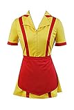 Manfis 2 Broke Girls Kostüm Kellnerin Kleid Mini Gelb L