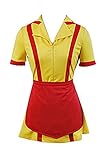 Manfis 2 Broke Girls Kostüm Kellnerin Kleid Mini Gelb L