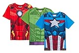 Marvel Jungen 3er Pack Avengers T-Shirts Hulk Iron Man Captain America...