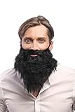 WIG ME UP - 9537B-P103 Bart Vollbart Schwarz Karneval Halloween...