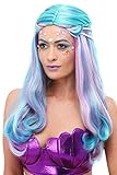 Smiffys Damen Smiffys Mermaid Wig Meerjungfrauen Per cke, Blau,...