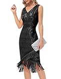Belle Poque 1920er Jahre Damen Bleistiftkleid Midilang Ärmellos...