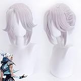Cosplay Wig For Game Valorant Jett Silvery White Halloween Heat...