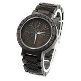 VikingsBrand Wikinger Bard Holzuhr mit Helm der Ehrfurcht...