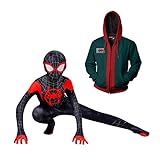 GUOHANG Miles Morales Spider Man mit Kapuze Sweatshirt Kostüm Für...