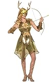 shoperama Diana Artemis Göttin der Jagd Damen Kostüm Gold Gr. S/M...