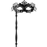 dressforfun 900886 Venezianische Maske mit Stab, Augenmaske für...