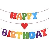 MEJOSER Bunt Geburtstag Girlande Filz Happy Birthday Girlande Banner...
