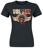 Volbeat Burning Skullwing Frauen T-Shirt schwarz M 100% Baumwolle...