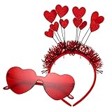 Randlose Herz Brille Herz Haarband Haarreifen Valentinstag Hair hoop...