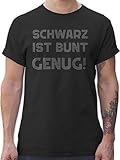 T-Shirt Herren - Sprüche Statement mit Spruch - Schwarz ist bunt...