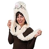NET TOYS Witzige Lama-Mütze mit Schal - Weiß - Tierisches...