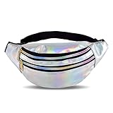 WangCang Bauchtasche Mode wasserdichte Gürteltasche Metallic...