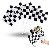 30 Stück Karierte Flagge Rennflagge，21 * 14cm Karierte Fahnen...