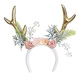 Boland 50027 - Haarreif Rentier, mit Blumen, Reh, Rehkitz, Accessoire,...